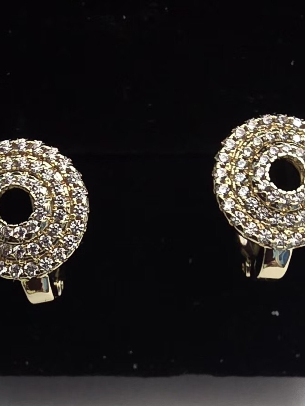 IMA Jewelry Gold Tone Pavé Circle Leverback Earrings